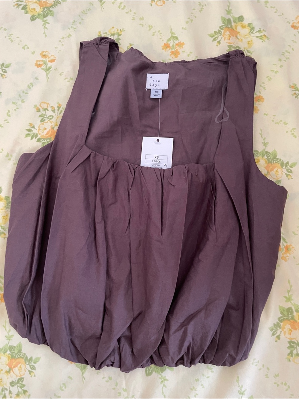 a new day Purple Gathered Tank Top